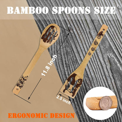 Nightmare before Christmas Gifts - 5 Pcs Wooden Spoons for Cooking,Halloween Kitchen Utensils Set,Cooking Utensils Set for Halloween Decor