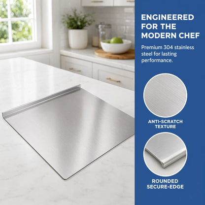 【Summer Sale Deals】Food Grade Titanium Metal Cutting Board, Durable Large Kitchen Chopping Block for Meat Fruit Veggies & Baking, Easy to Clean for Daily Cooking Use