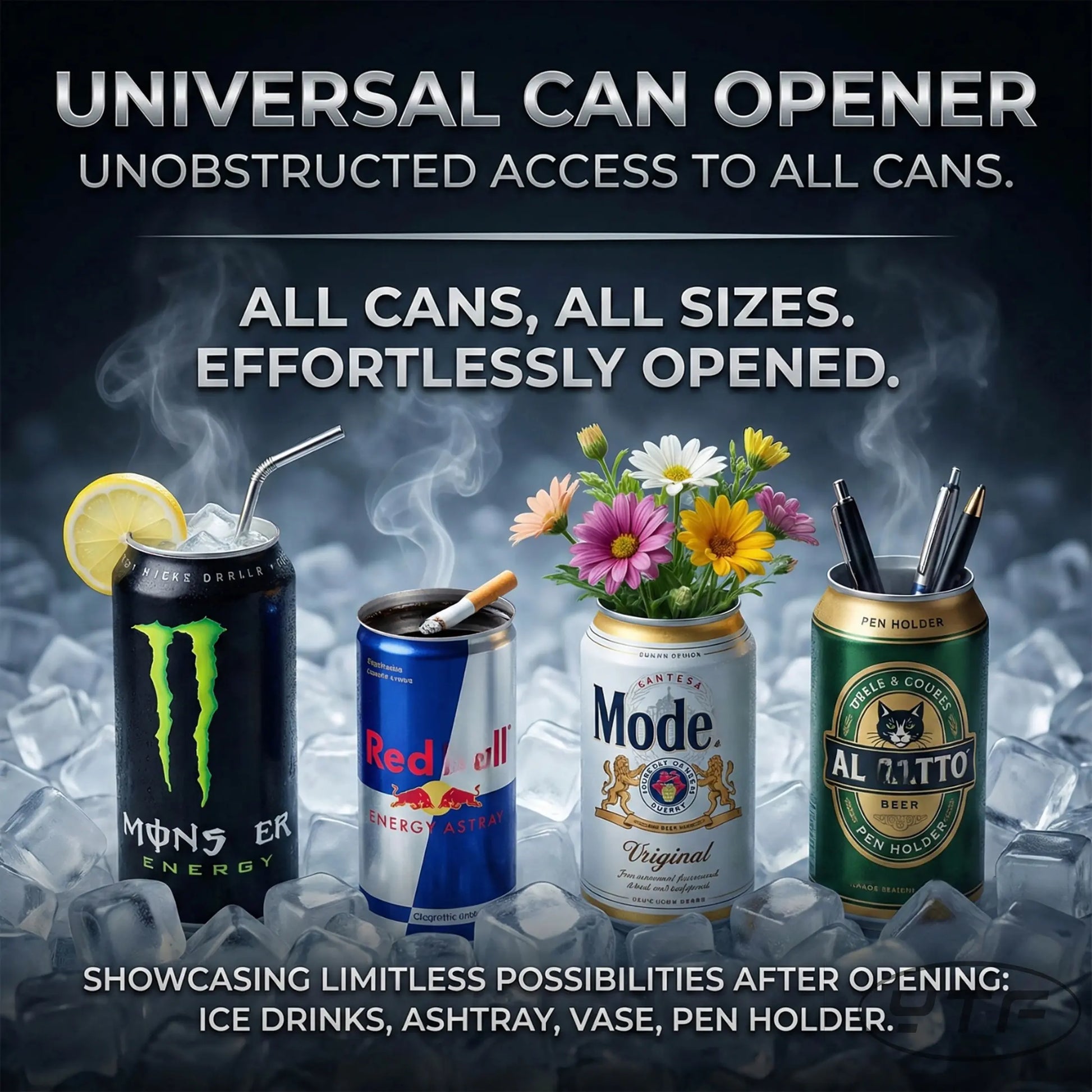 Now with Ergonomic Grip.Smooth Safe Edge Can Opener 2-In-1 Universal Beverage Can Opener | Enlarged Opening Built-In Bottle Opener Portable Kitchen Gadget for Soda Beer Cans Perfect Mother’S Day Gift