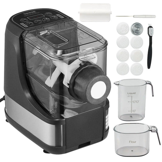 【Summerfinds】Vevor Electric Pasta Maker, 150W Automatic Noodle Maker Machine with 8 Pasta Shapes, 4 Intelligent Modes, 500G Flour Capacity Pasta Maker Machine with Measuring Cups, Cleaning Brush for Home Kitchen