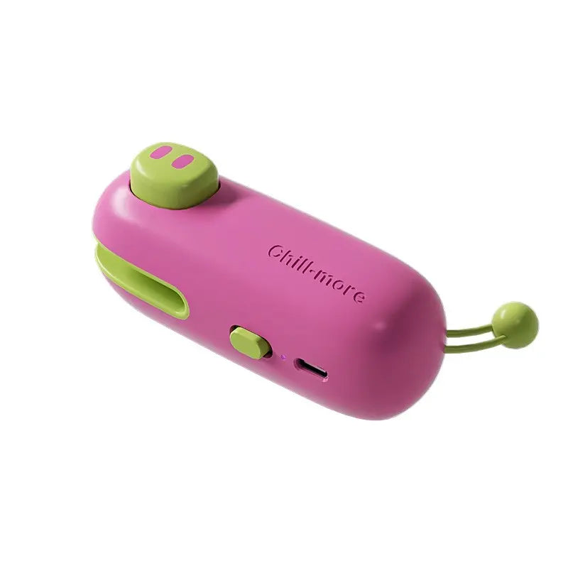 Cartoon Pig Handheld Bag Sealer with Silicone Accents, Rechargeable Mini Sealer, 1-Touch Automatic Airtight Seal for Food, Portable for Camping & Travel
