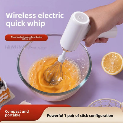 Electric Hand Mixer Whisk, 3 Speed USB Rechargeable Handheld Electric Egg Beater, Small Lightweight Portable Mixer with 2 Mixing Whisks for Milkshake, Cream, Cake, Baking, Coffee, Cooking and Kitchen Baking Tools