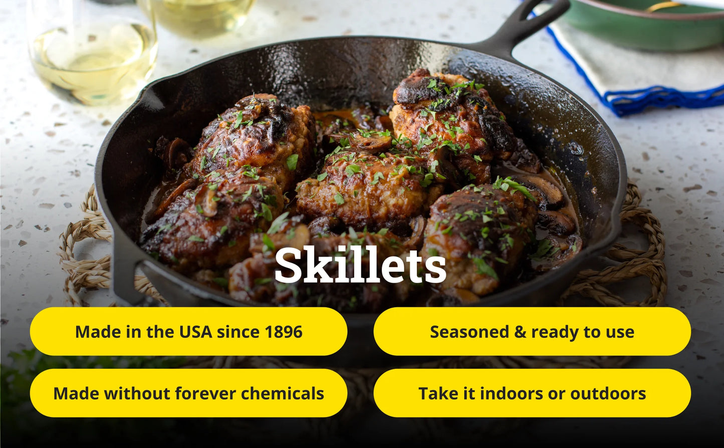 12" Seasoned Cast Iron Skillet