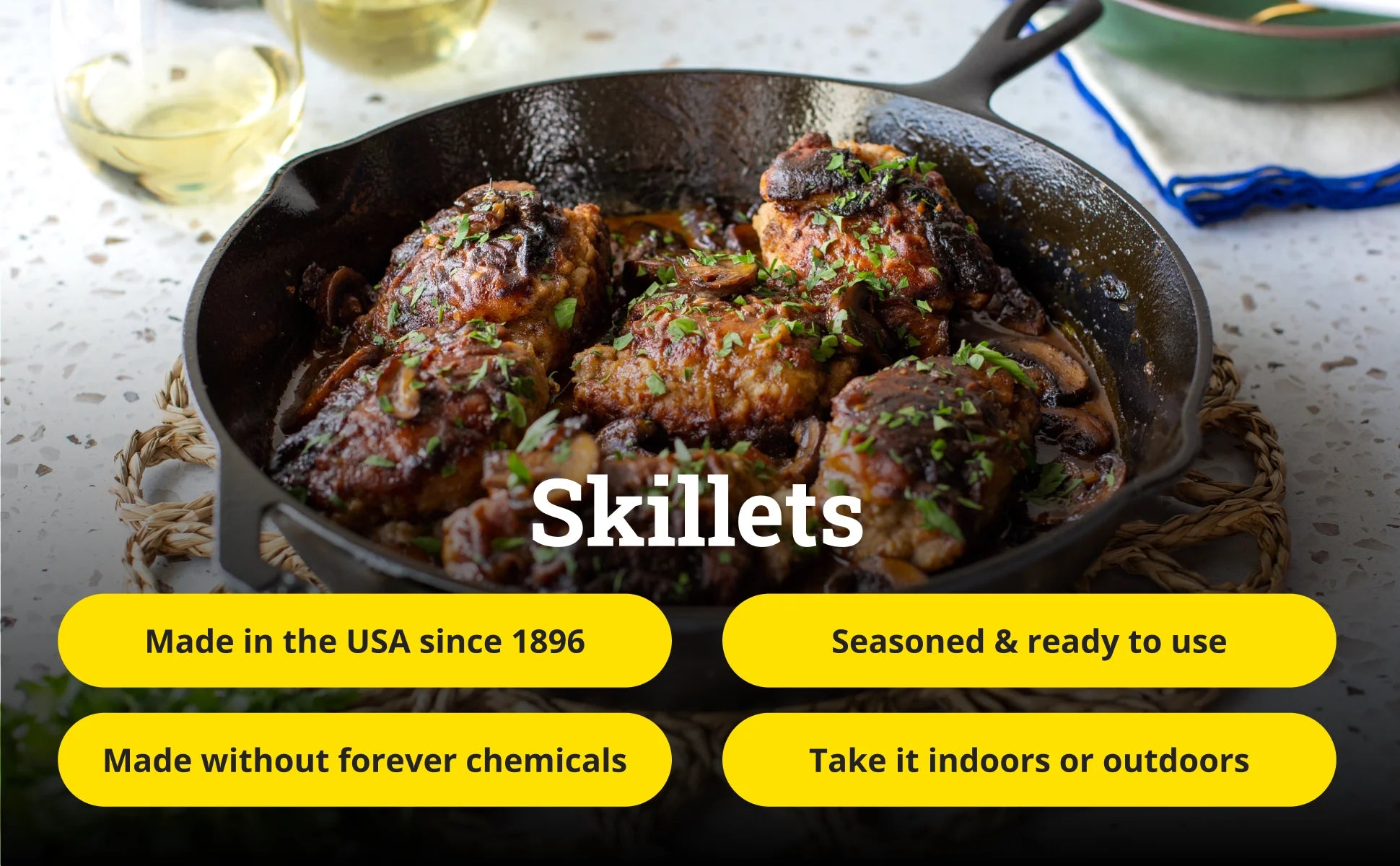 12" Seasoned Cast Iron Skillet