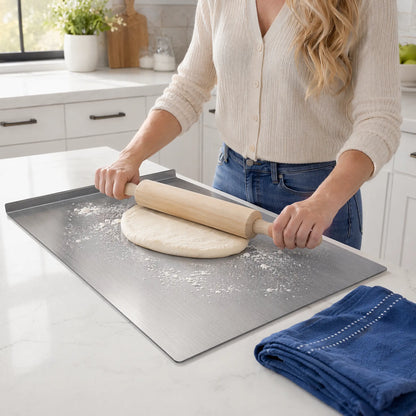 【Summer Sale Deals】Food Grade Titanium Metal Cutting Board, Durable Large Kitchen Chopping Block for Meat Fruit Veggies & Baking, Easy to Clean for Daily Cooking Use