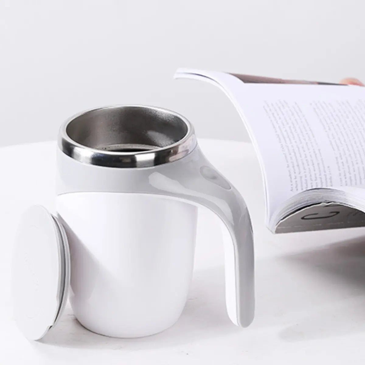 Automatic Magnetic Self Stirring Coffee Mug Rechargeable Stainless Steel Insulated Mixing Cup with Lid for Coffee Milk Tea Hot Chocolate and Protein Powder Christmas Gift