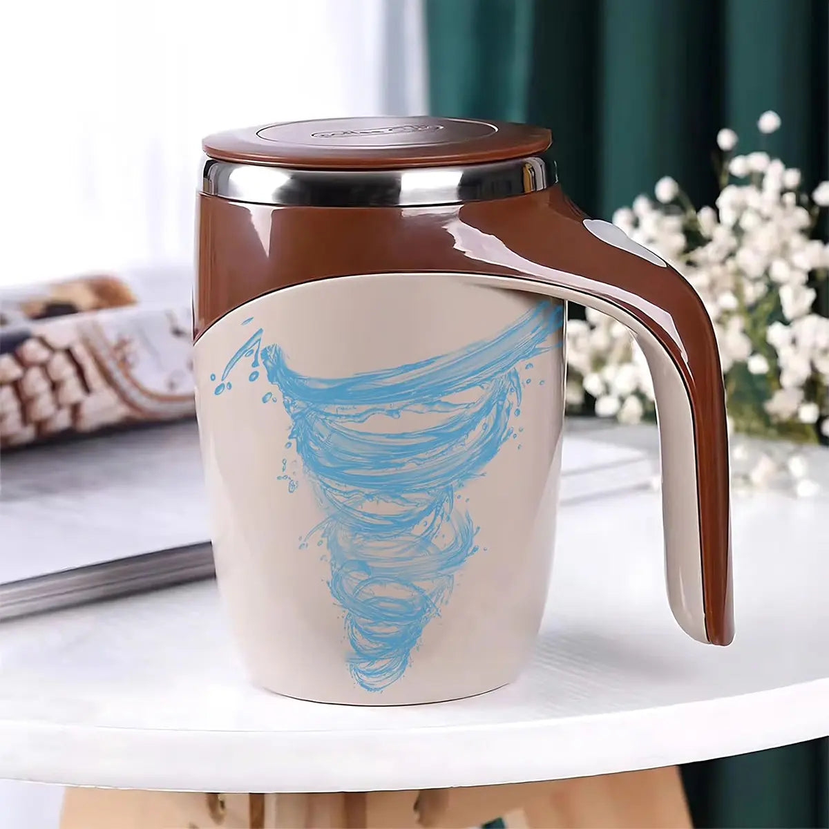 Automatic Magnetic Self Stirring Coffee Mug Rechargeable Stainless Steel Insulated Mixing Cup with Lid for Coffee Milk Tea Hot Chocolate and Protein Powder Christmas Gift