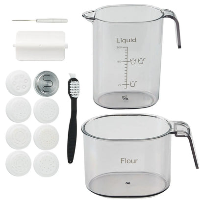 【Summerfinds】Vevor Electric Pasta Maker, 150W Automatic Noodle Maker Machine with 8 Pasta Shapes, 4 Intelligent Modes, 500G Flour Capacity Pasta Maker Machine with Measuring Cups, Cleaning Brush for Home Kitchen