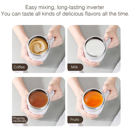 Automatic Magnetic Self Stirring Coffee Mug Rechargeable Stainless Steel Insulated Mixing Cup with Lid for Coffee Milk Tea Hot Chocolate and Protein Powder Christmas Gift