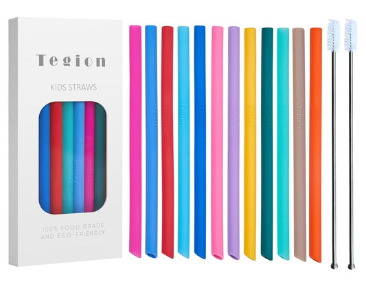 Mini Short Pinch Test Passed 5.5" Replacement Reusable Toddlers& Kids&Baby Silicone Small Straws for the First Years Take & Toss Spill Proof Straw Cup-Safe Fun for Baby Teething Chewing