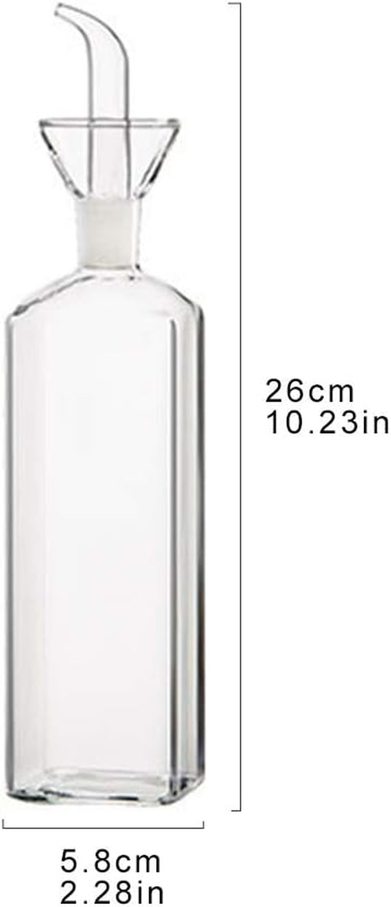 Landhope Oil Bottle Glass Olive Oil Dispenser Bottle Glass Cooking Oil Vinegar Measuring Dispenser with Spout for Kitchen and BBQ (500 Ml/17 Oz)