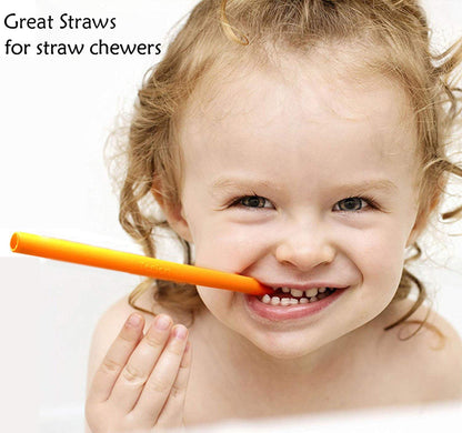 Mini Short Pinch Test Passed 5.5" Replacement Reusable Toddlers& Kids&Baby Silicone Small Straws for the First Years Take & Toss Spill Proof Straw Cup-Safe Fun for Baby Teething Chewing