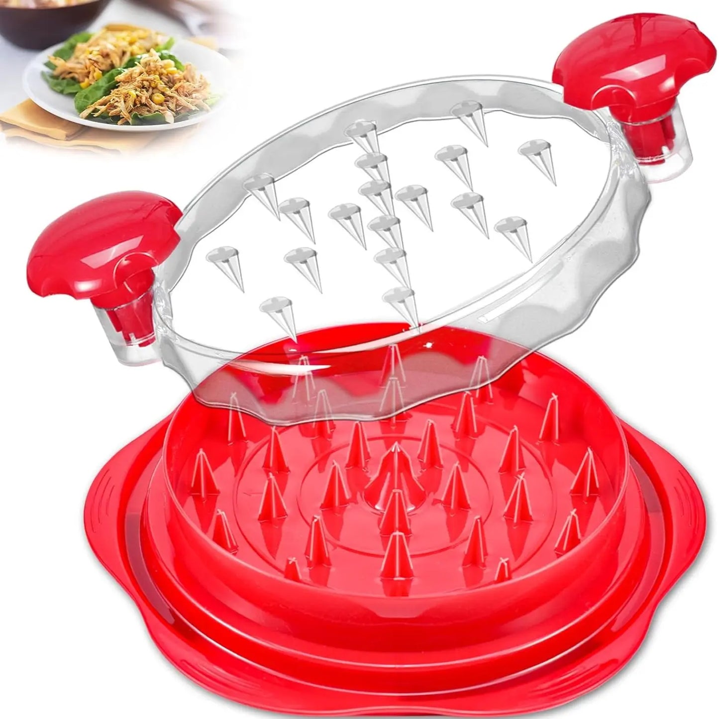 NULAS Summerwins Twist Chicken Shredder Slicer - Visible Chicken Breast Grinder, Anti-Skid Base Kitchen Tools, Cooking Tool with Lid for Barbecue, Ground Food (Elegant Black, Household Items),Home Essentials