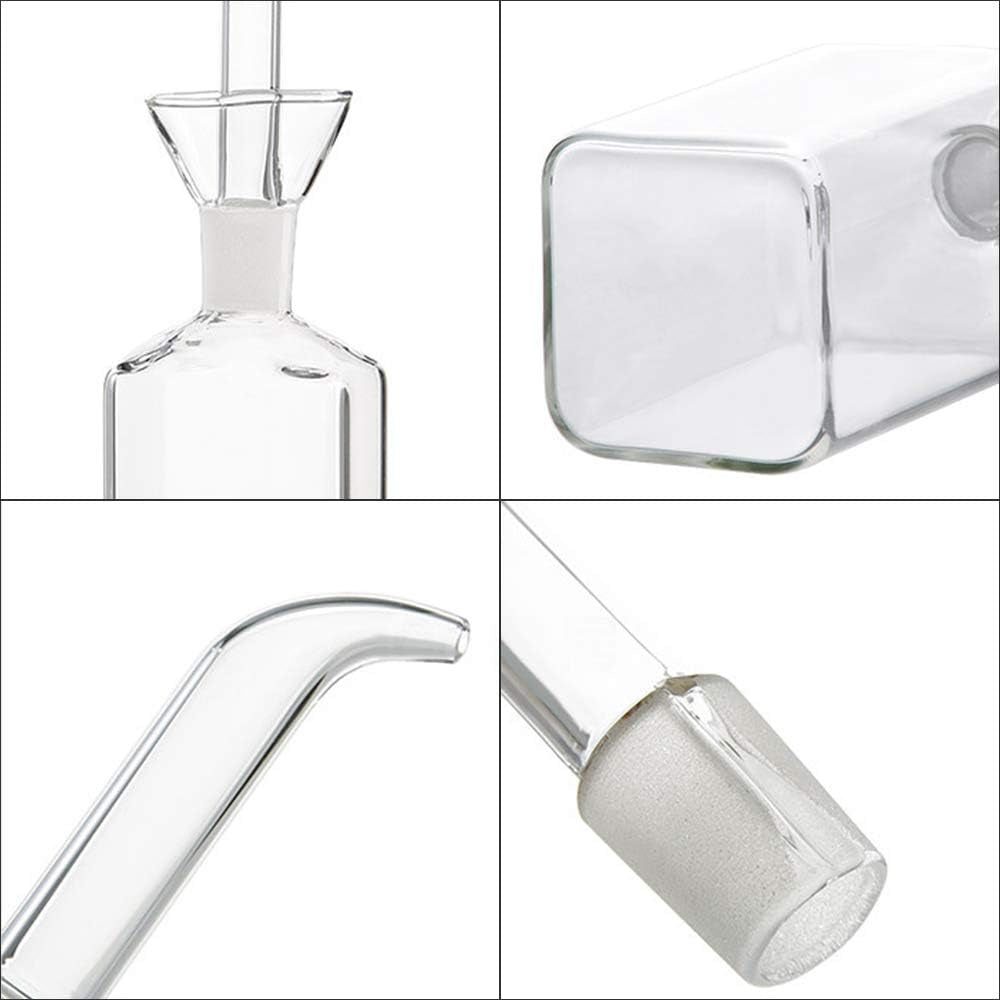 Landhope Oil Bottle Glass Olive Oil Dispenser Bottle Glass Cooking Oil Vinegar Measuring Dispenser with Spout for Kitchen and BBQ (500 Ml/17 Oz)