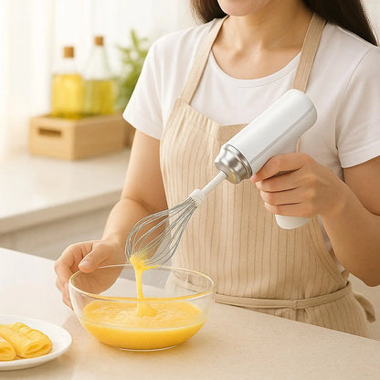 Electric Hand Mixer Whisk, 3 Speed USB Rechargeable Handheld Electric Egg Beater, Small Lightweight Portable Mixer with 2 Mixing Whisks for Milkshake, Cream, Cake, Baking, Coffee, Cooking and Kitchen Baking Tools