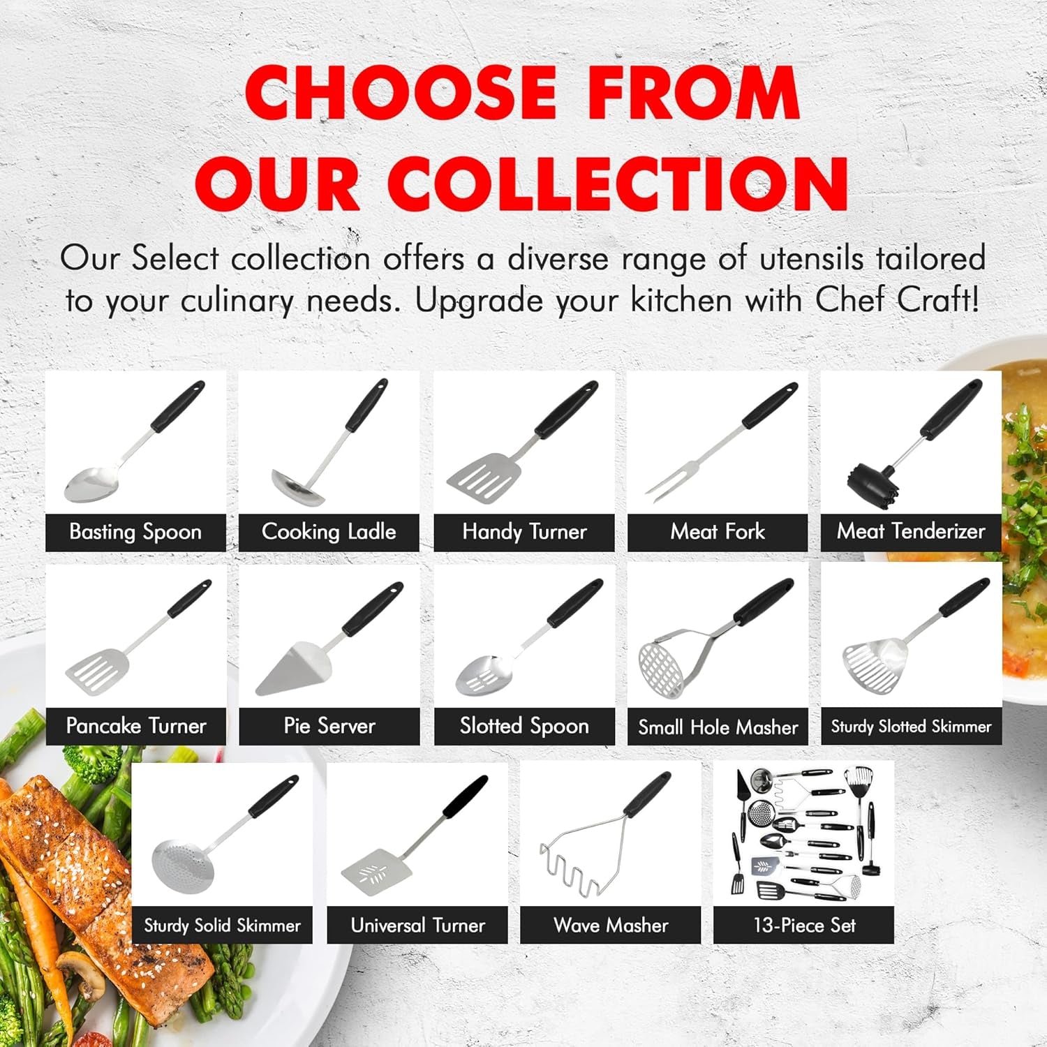 Select Meat Cooking Fork, 13 Inch, Stainless Steel